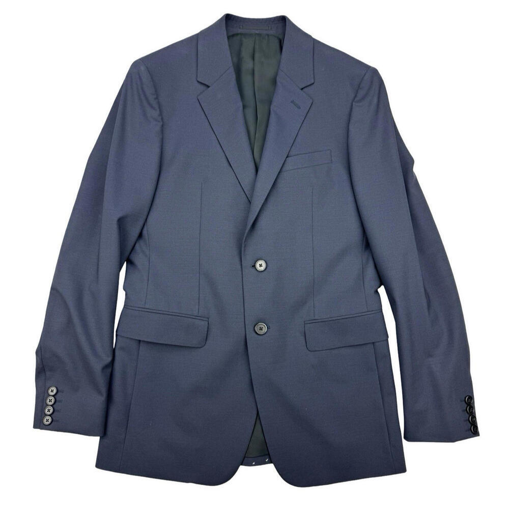 Theory Chambers New Tailor 2 Wool Slim Fit Suit Jacket Blazer Blue Size US 36 R